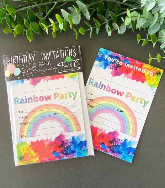 Birthday invitations- Rainbow theme