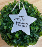Personalised Silver Mirror Star Ornament