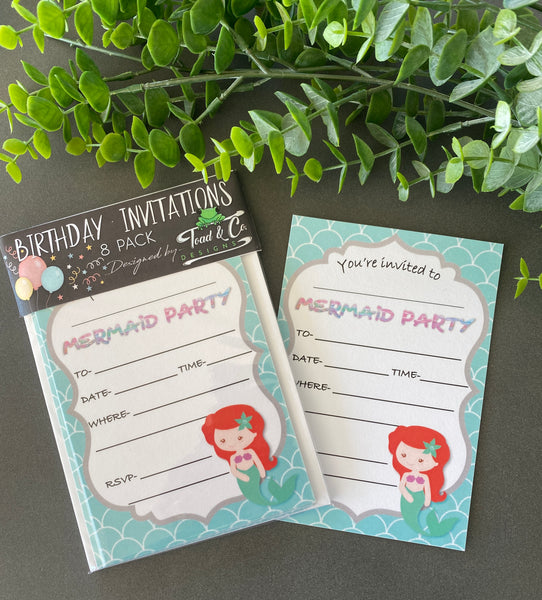 Birthday invitations- Mermaid theme