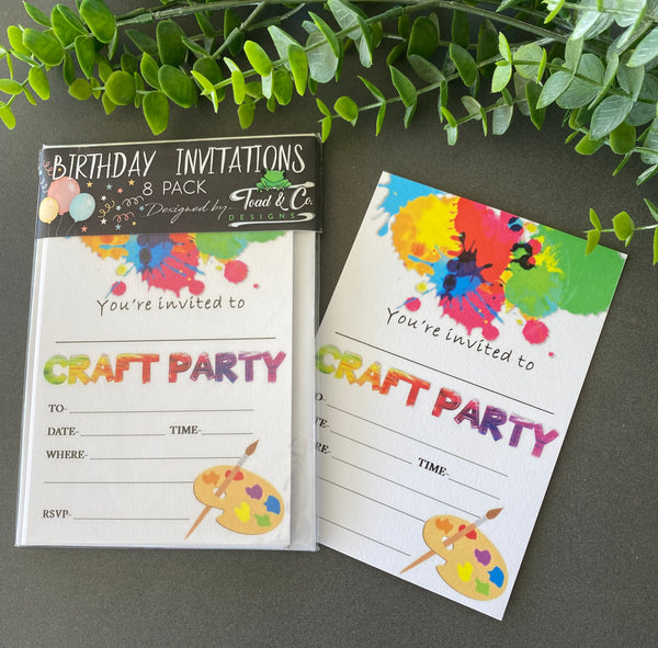 Birthday invitations- Craft theme