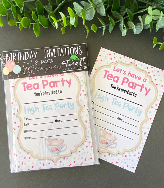 Birthday invitations- Tea party theme