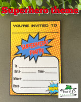 Birthday invitations- Superhero theme