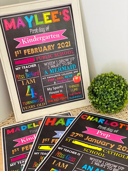 My First Day of School Poster- A3