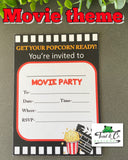 Birthday invitations- Movie theme