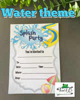 Birthday invitations- Water theme