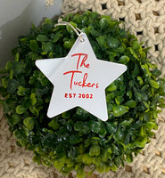 Personalised Silver Mirror Star Ornament
